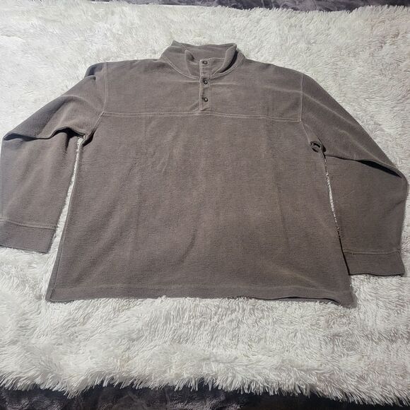 Men's long sleeve texture bark henley sweatshirt L - Picture 7 of 7